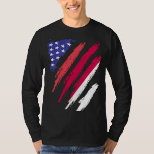 T-shirt Bande du drapeau du coeur du patriote indonésien