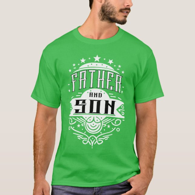 T-shirt Bande Forte Père Et Fils Avec Ornements (Devant)