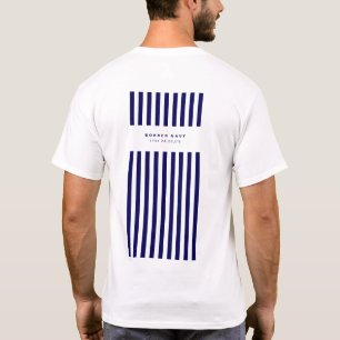 T-shirt Bande Nautique Marine Bleu tendance Stylish 9 band