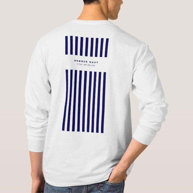 T-shirt Bande Nautique Marine Bleu tendance Stylish 9 band (Dos)