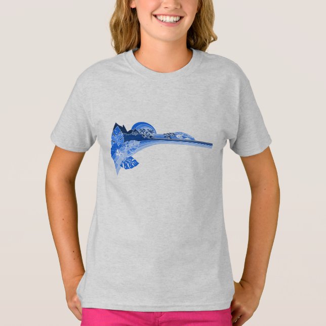 T-shirt Bande striée hawaïenne de Dolphin Point (Devant)