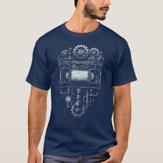 T-shirt Bande vidéo VHS steampunk monochrome