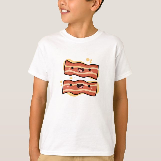 T-shirt Bandes de Bacon Cute Kawaii (Devant)