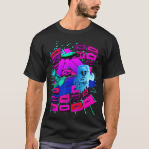 T-shirt Bandes de cassettes spatiales Vaporwave Mélanges 1