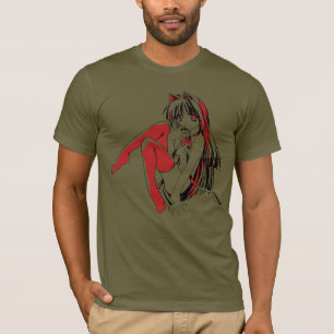 T-shirt Bandes dessinées R & B, Neko Catgirl Furry Loli An