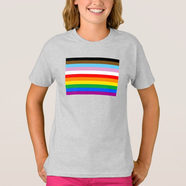 T-shirt Bandes d'indicateurs de progression LGBTQ+ (Devant)