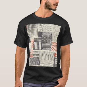 T-shirt Bandes géométriques dessinées à la main, motif san