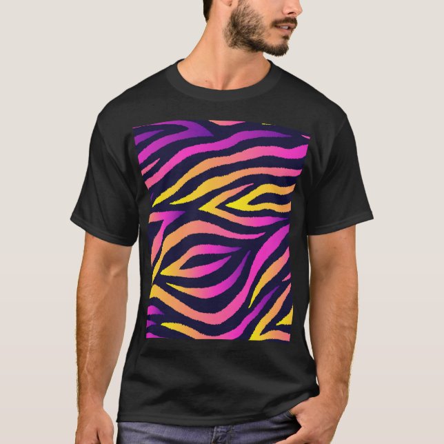 T-shirt Bandes holographiques, motif futuriste sans faille (Devant)