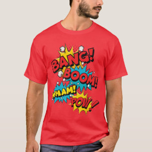 T-shirt Bang Boom Pow Wham Bulles de Bande Dessinée