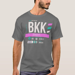 T-shirt Bangkok BKK Code de l'aéroport Bagages Balise 1