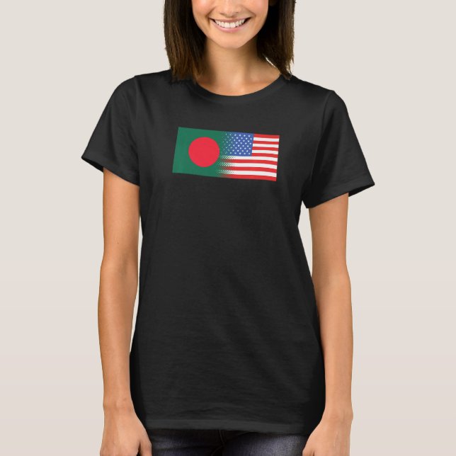 T-shirt Bangladeshi American Flag Bangladesh USA Premium (Devant)