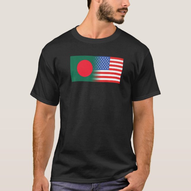 T-shirt Bangladeshi American Flag Bangladesh USA Premium (Devant)