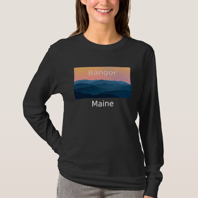 T-shirt Bangor Maine Mountain sunset hometown (Devant)
