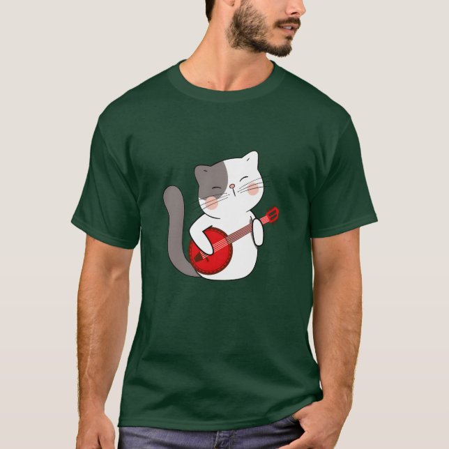 T-shirt Banjo Cat friends (Devant)