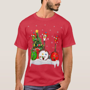 T-shirt Banjo Musique Lover Éclairage Santas Ami Banjo Chr
