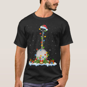T-shirt Banjo Musique Lover Xmas Éclairage Santa Hat Banjo