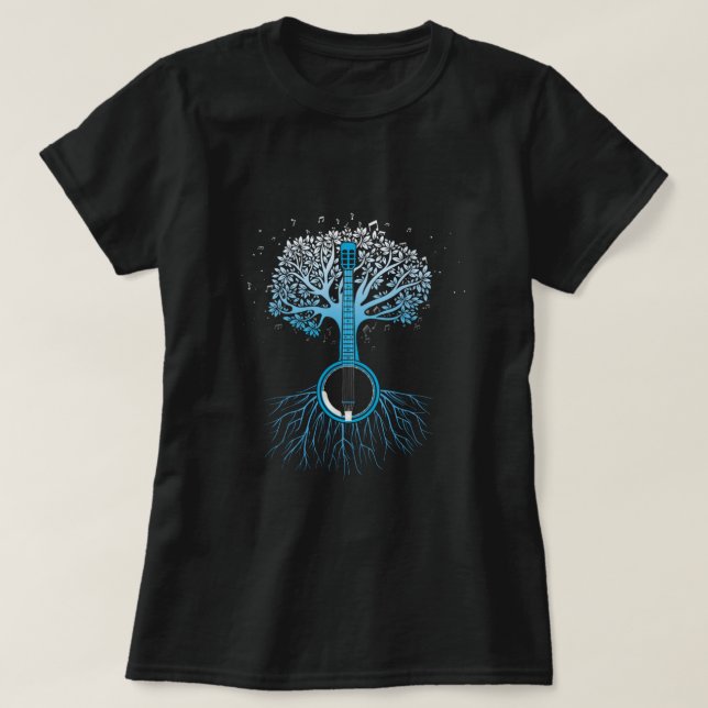 T-shirt Banjo Tree Country Music Bluegrass Musician Gift (Design devant)