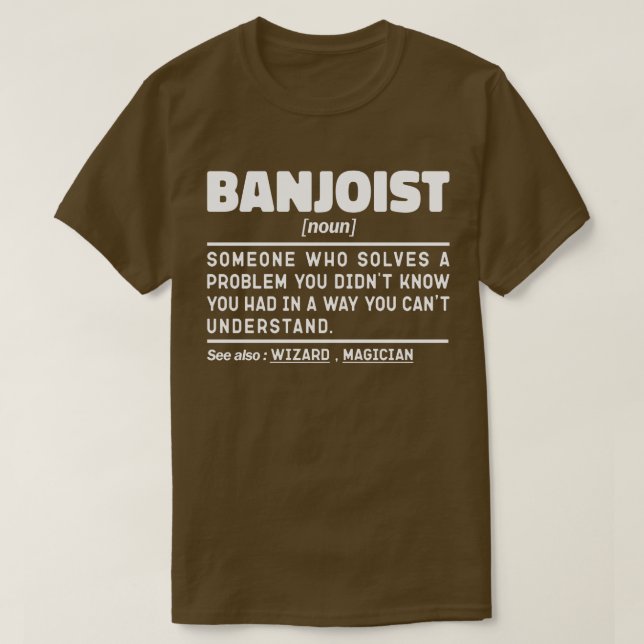 T-shirt Banjoist Noun Définition Cool Jazz Lover Sarcastiq (Design devant)