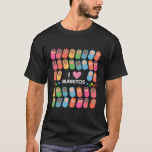 T-shirt Bannière Approuvée I Love Burritos Mère Bébé Infir