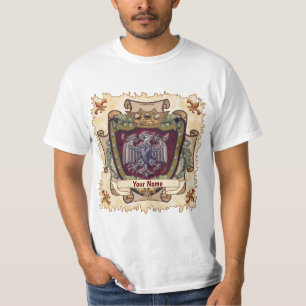 T-shirt Bannière de couronne Nom de famille d'aigle