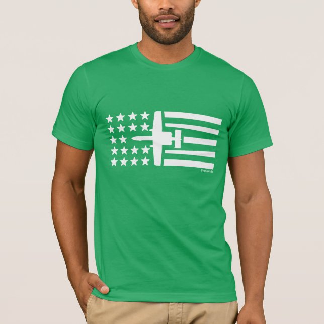 T-shirt Bannière étoilée de jet d'A-10 Warthog tout le (Devant)