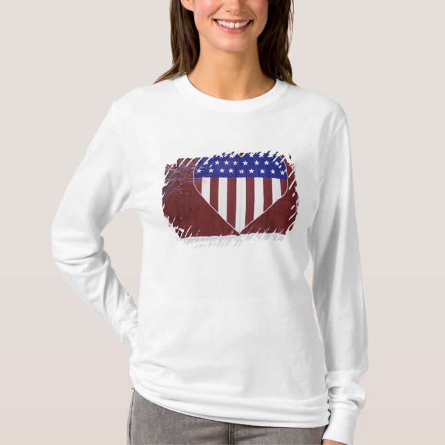 T-shirt Bannière étoilée en forme de coeur (Devant)
