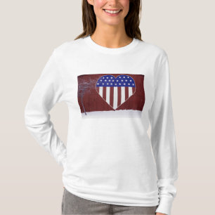 T-shirt Bannière étoilée en forme de coeur