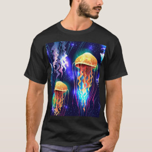 T-shirt Bannière horizontale de méduse sous-marine
