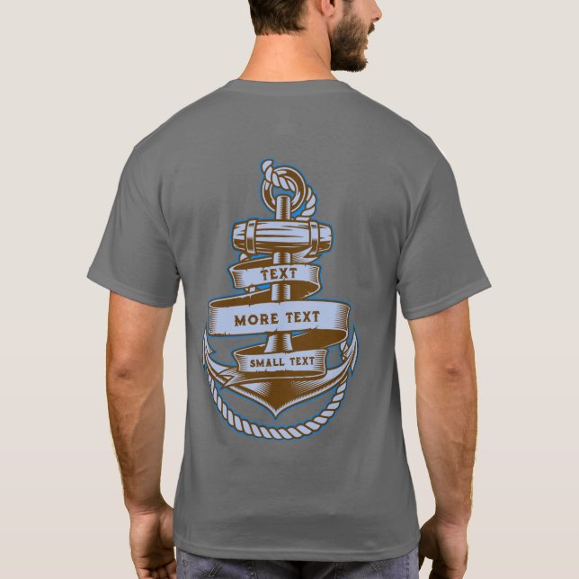 T-shirt Bannière Personnaliser Ancre Vintage (Dos)