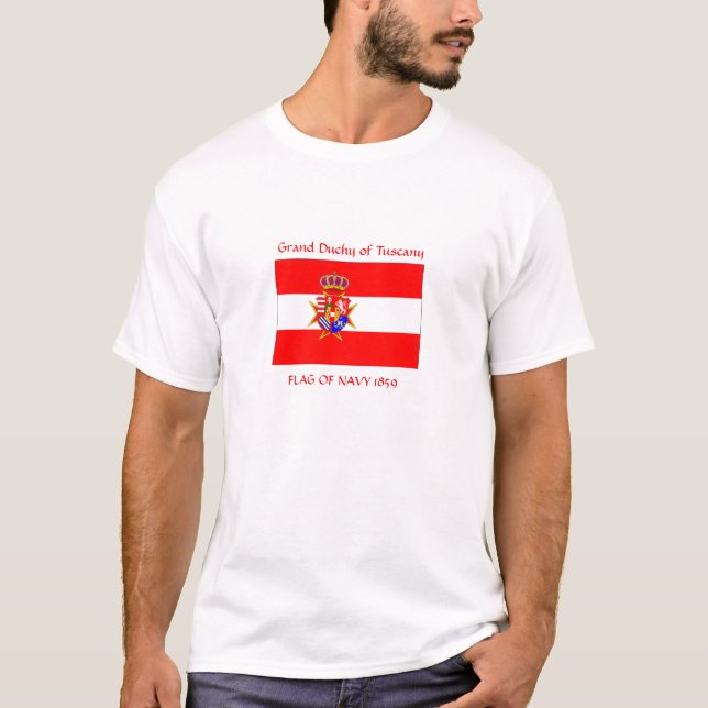 T-shirt Bannière rouge blanc Grand-Duché de Toscane (Devant)