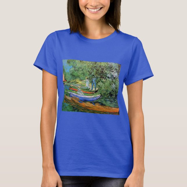 T-shirt Banque de l'Oise à Auvers par Vincent van Gogh (Devant)