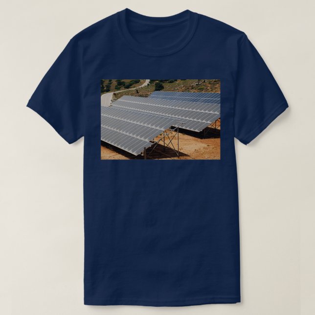 T-shirt Banque d'énergie solaire île de Tilos (Design devant)