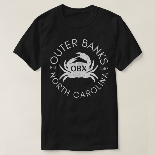T-shirt Banques extérieures Caroline du Nord OBX Beach Été (Design devant)