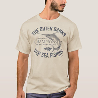 T-shirt Banques extérieures Pêche en mer profonde OBX Bleu