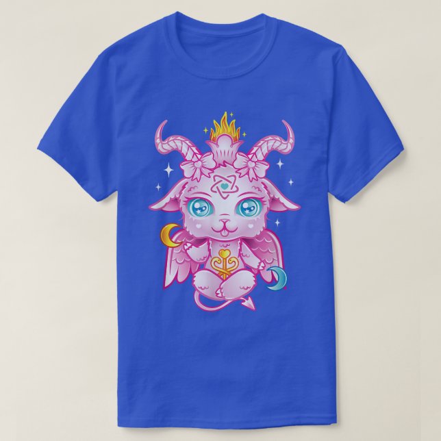 T-shirt Baphomet bébé mignon Pink Pastel Goth Kawaii Demon (Design devant)