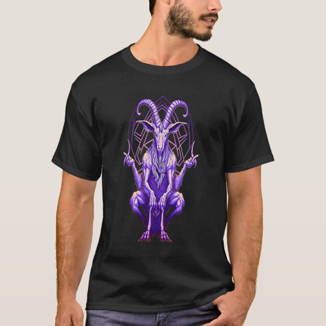 T-shirt Baphomet  Paranormal and Aesthetic Demon (Devant)