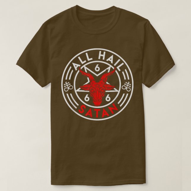 T-shirt Baphomet Toute Gloire à Satan Diable Chèvre Bafome (Design devant)