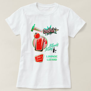 T-shirt Bar à bloody mary lézard de salon rétro