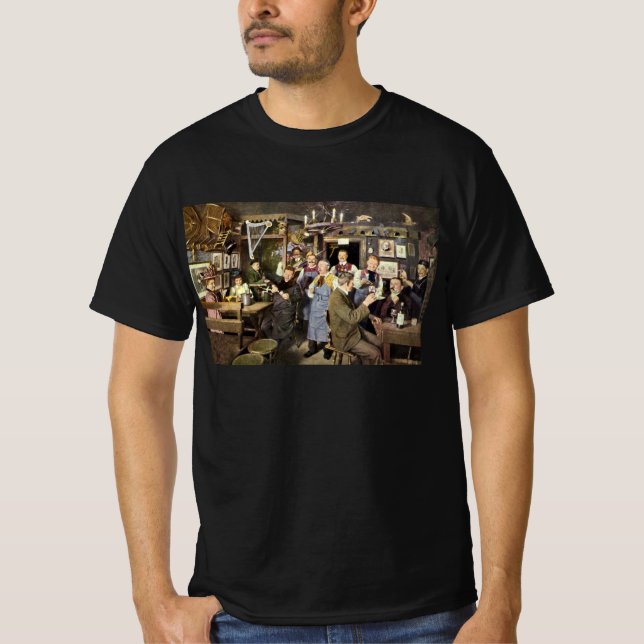 T-shirt Bar à l'ancienne avec des célébrations populaires, (Devant)