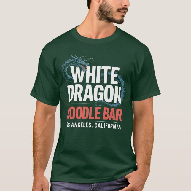 T-shirt Bar à nouilles Dragon Blanc (Devant)