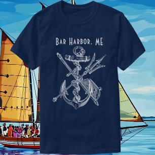 T-shirt Bar Harbour Maine Ancre nautique Voyage nautique