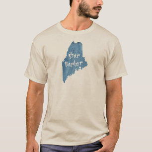 T-shirt Bar Harbour Maine Wood Grain