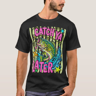 T-shirt Bar rayé À plus tard Pêche à la basse été