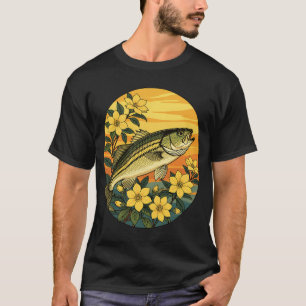 T-shirt Bar rayé Rockfish et fleurs de jasmin jaune