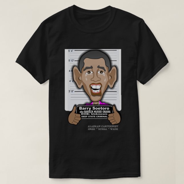 T-SHIRT BARACK HUSSEIN OBAMA AKA BARRY SOETORO (Design devant)