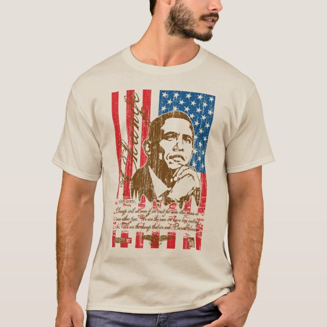T-shirt Barack Obama - changez (le cru) (Devant)