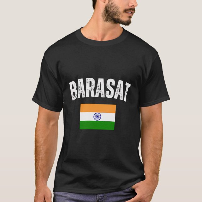 T-shirt Barasat Inde Drapeau Voyage Souvenir Indien (Devant)