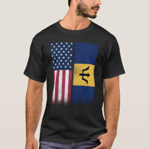 T-shirt Barbade Barbadien Drapeaux américains Fiers USA Ba