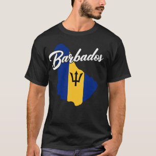 T-shirt Barbade Carte Drapeau Barbadiens Patriotique Bajan