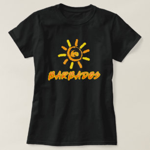 T-shirt Barbade jaune vif & orange